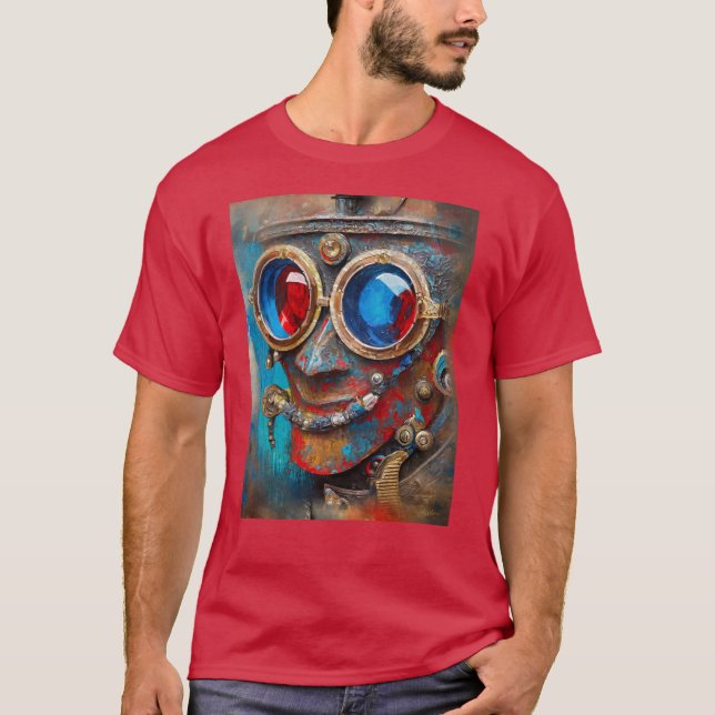Steampunk The Tin Man Portrait T-Shirt (Front)