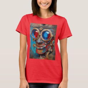 Steampunk The Tin Man Portrait T-Shirt