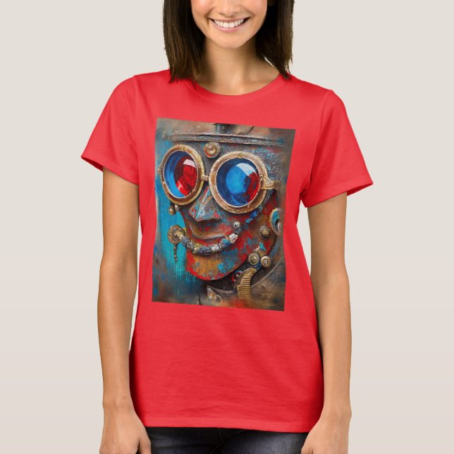 Steampunk The Tin Man Portrait T-Shirt (Front)