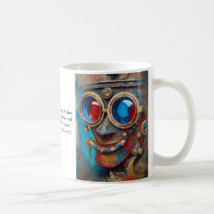 Steampunk The Tin Man Portrait with Quote Coffee Mug