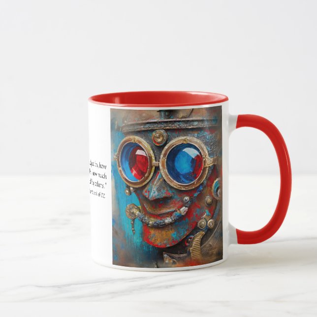 Steampunk The Tin Man Portrait with Quote Mug (Right)