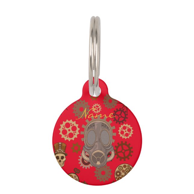 Steampunk Theme Gas Mask Thunder_Cove Pet Tag (Front)