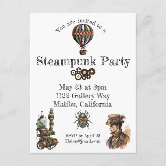 Steampunk Theme Postcard (Front)