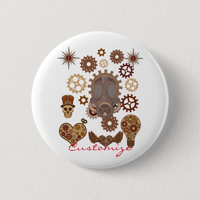 Steampunk Theme Thunder_Cove 6 Cm Round Badge (Front)