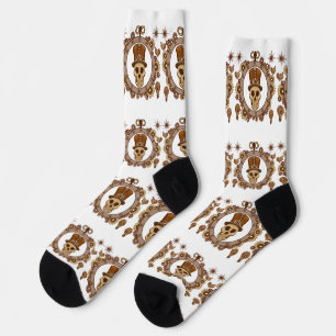 Steampunk Theme Top Hat Skull Thunder_Cove Socks