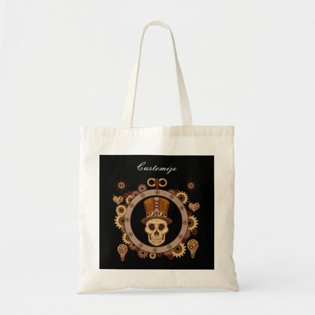 Steampunk Theme Top Hat Skull Thunder_Cove Tote Bag (Front)