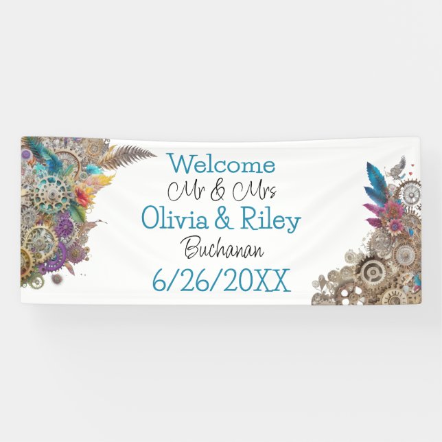 Steampunk Themed Wedding  Banner (Horizontal)
