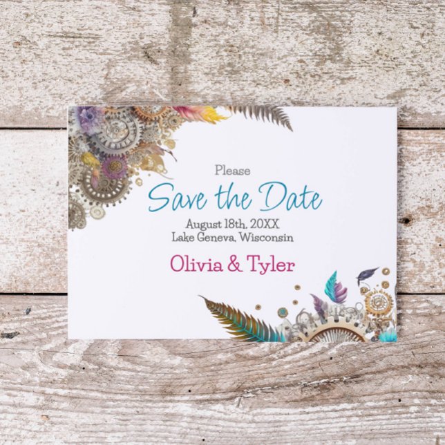 Steampunk themed Wedding Save the Date Invitation (Creator Uploaded)