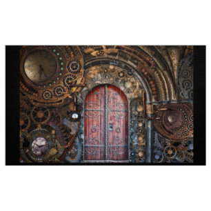 Steampunk Time Entrance Clock Gears Door Fat 1/4 Fabric