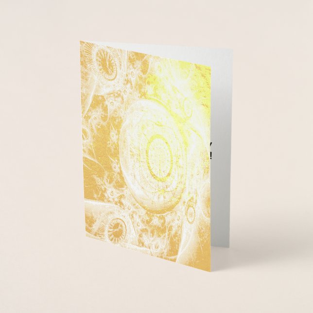Steampunk Time Foil Birthday Card (Front)