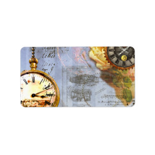 Steampunk Time Labels Tags