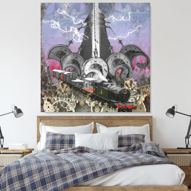 Steampunk Time Machine Canvas Print  (Insitu(Bedroom))