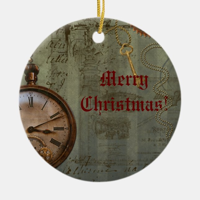 Steampunk Time Machine Christmas Ornament (Front)