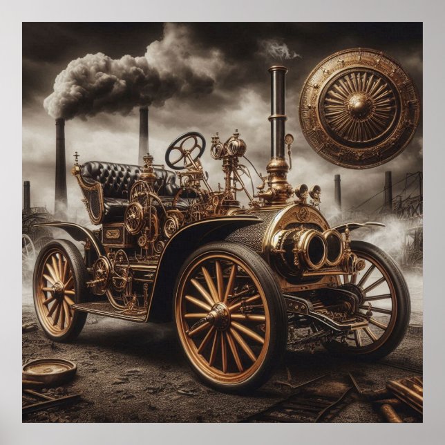 "Steampunk Time Machine" Hot Rod 10-1  Poster (Front)