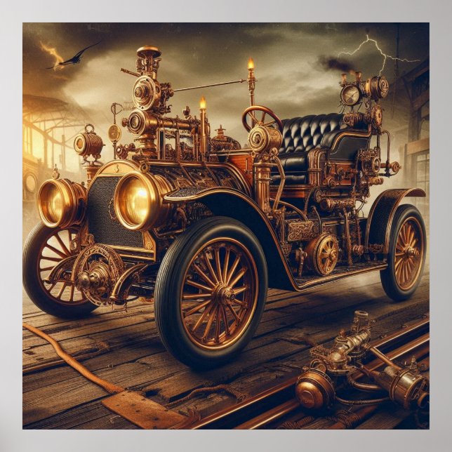 "Steampunk Time Machine" Hot Rod 10-2  Poster (Front)