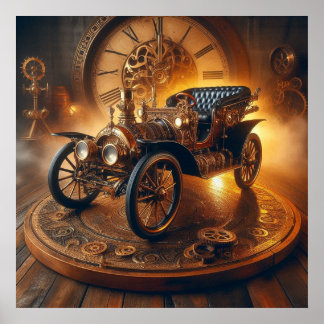Steampunk Time Machine" Hot Rod 10-3 Poster