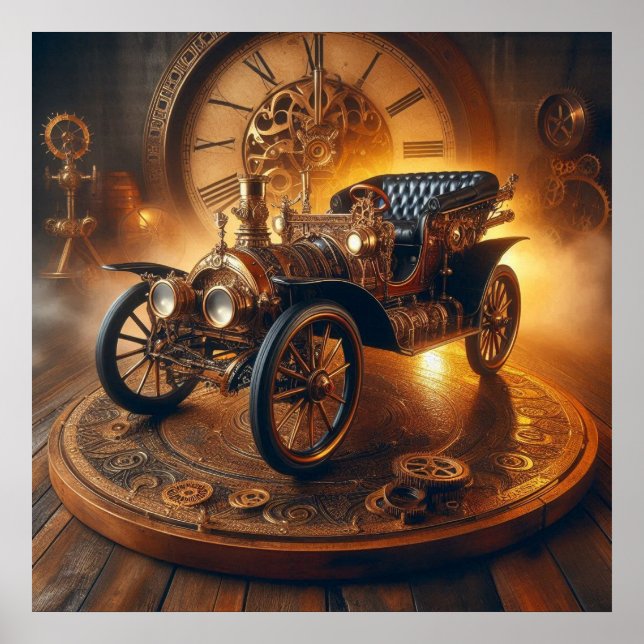 Steampunk Time Machine" Hot Rod 10-3  Poster (Front)