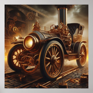 Steampunk Time Machine" Hot Rod 10-4 Poster