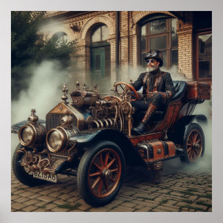 Steampunk Time Machine" Hot Rod 30-2 Poster