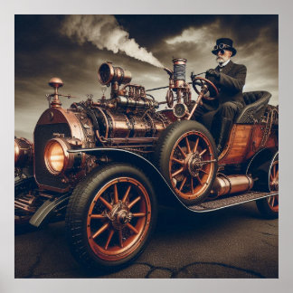 "Steampunk Time Machine" Hot Rod 30-3 Poster