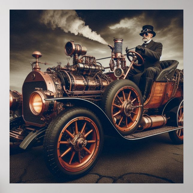 "Steampunk Time Machine" Hot Rod 30-3  Poster (Front)