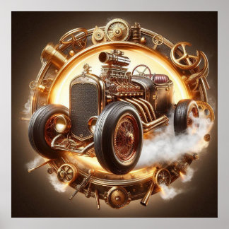 "Steampunk Time Machine" Hot Rod 50-1 Poster