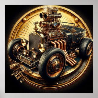 "Steampunk Time Machine" Hot Rod 50-3 Poster