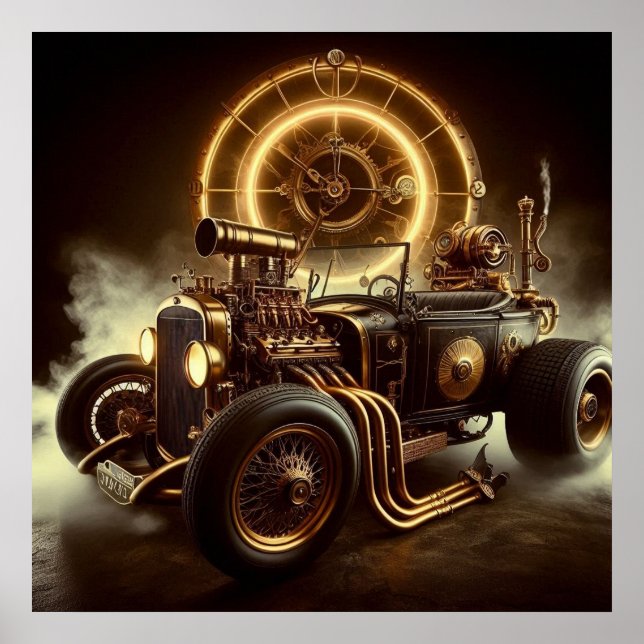 "Steampunk Time Machine" Hot Rod 60-1 Poster  (Front)