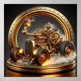 "Steampunk Time Machine" Hot Rod 70-1 Poster