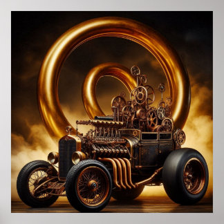 "Steampunk Time Machine" Hot Rod 70-2 Poster