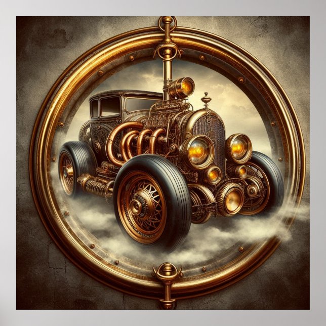 "Steampunk Time Machine" Hot Rod 70-3  Poster (Front)