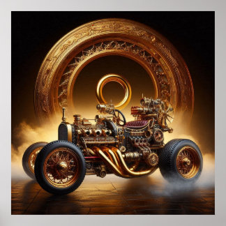 "Steampunk Time Machine" Hot Rod 80-1 Poster