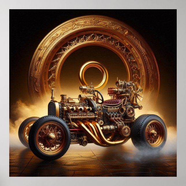 "Steampunk Time Machine" Hot Rod 80-1 Poster (Front)
