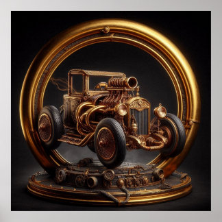"Steampunk Time Machine" Hot Rod 80-2 Poster