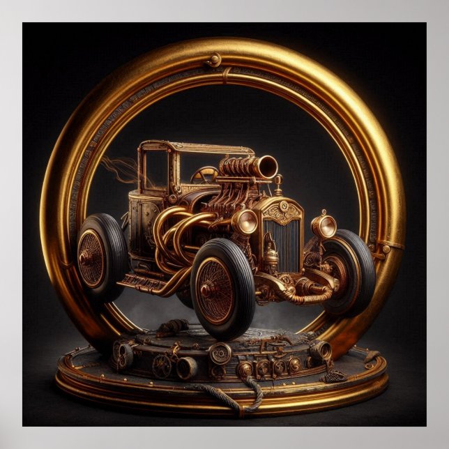 "Steampunk Time Machine" Hot Rod 80-2 Poster (Front)