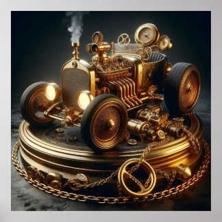 "Steampunk Time Machine" Hot Rod 80-3 Poster