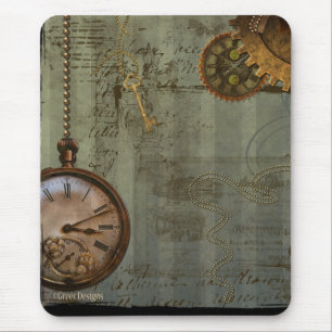 Steampunk Time Machine Mouse Mat