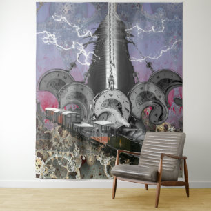 Steampunk Time Machine Tapestry
