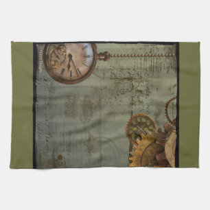 Steampunk Time Machine Tea Towel