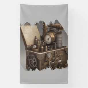 Steampunk Time Machine - Vintage Treasure Chest  Banner