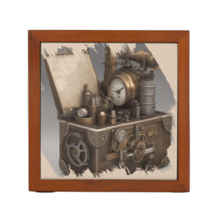 Steampunk Time Machine - Vintage Treasure Chest  Desk Organiser