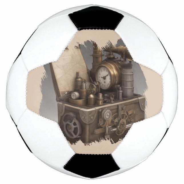 Steampunk Time Machine - Vintage Treasure Chest  Football (Front)
