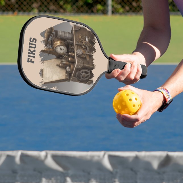 Steampunk Time Machine - Vintage Treasure Chest  Pickleball Paddle (Insitu)