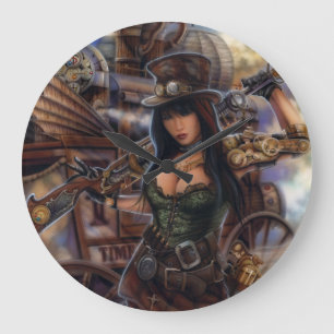 Steampunk Time Traveler Clock! Large Clock