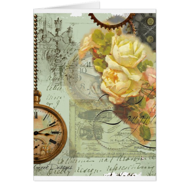 Steampunk Time & Yellow Roses (Front)