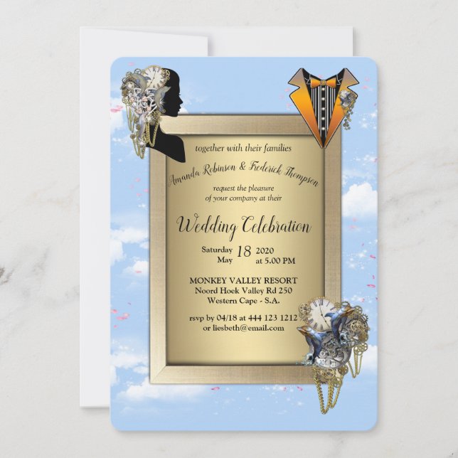 Steampunk Timeless Wedding Party cards & gifts (Front)