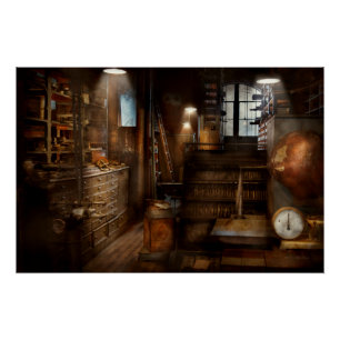 Steampunk - Tool room of a mad man Poster
