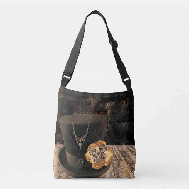 Steampunk Top hat Cross Body bag (Front)