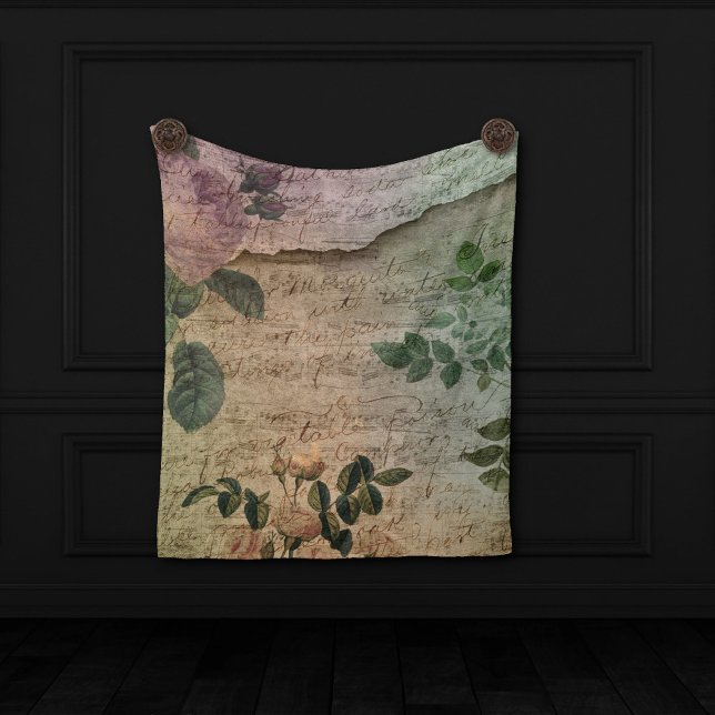 Steampunk Torn Rose | Vintage Distressed Ephemera Tapestry (Creator Uploaded)