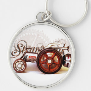 Steampunk Tractor Destiny Gifts Key Ring